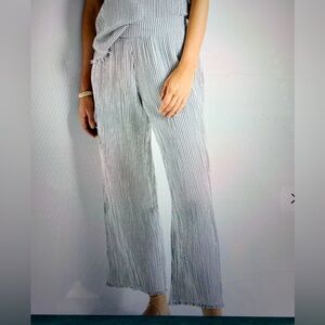 NIC+ZOE 28” pinstripe gauze, wide-leg pant
